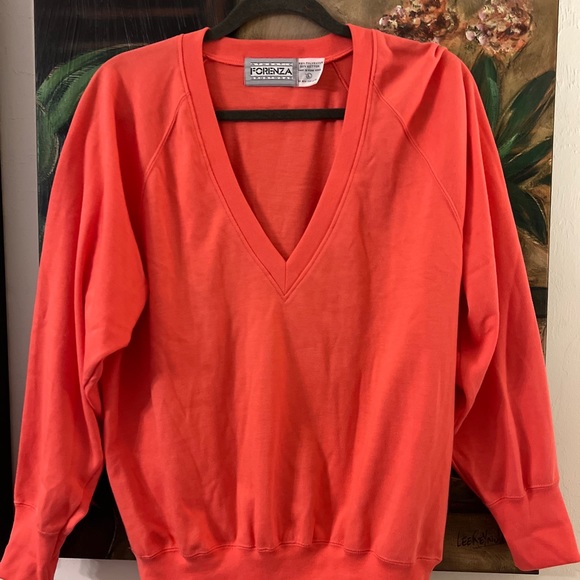 ✨Vintage✨ Forenza sportswear sexy v-neck Sweatshirt top large l rare design! - Picture 2 of 3